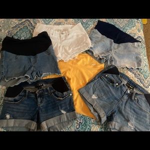 Maternity jean shorts bundle